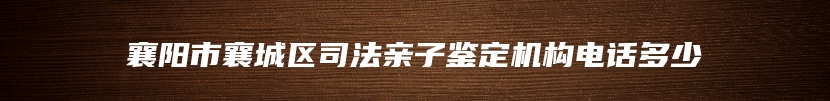 襄阳市襄城区司法亲子鉴定机构电话多少