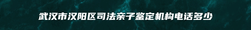 武汉市汉阳区司法亲子鉴定机构电话多少