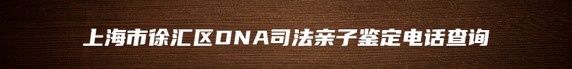 上海市徐汇区DNA司法亲子鉴定电话查询