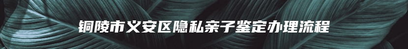 铜陵市义安区隐私亲子鉴定办理流程