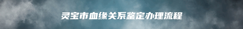 灵宝市血缘关系鉴定办理流程