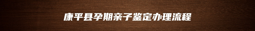 康平县孕期亲子鉴定办理流程