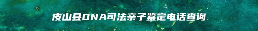 皮山县DNA司法亲子鉴定电话查询