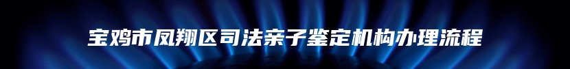 宝鸡市凤翔区司法亲子鉴定机构办理流程