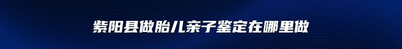 紫阳县做胎儿亲子鉴定在哪里做
