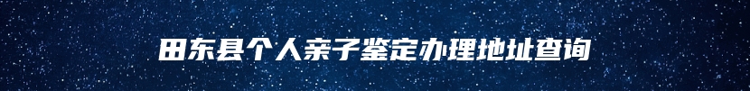 田东县个人亲子鉴定办理地址查询