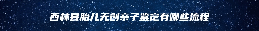 西林县胎儿无创亲子鉴定有哪些流程