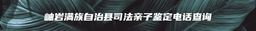 岫岩满族自治县司法亲子鉴定电话查询