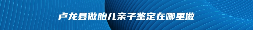 卢龙县做胎儿亲子鉴定在哪里做