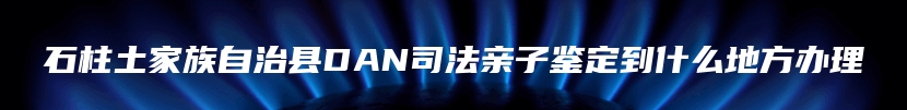 石柱土家族自治县DAN司法亲子鉴定到什么地方办理