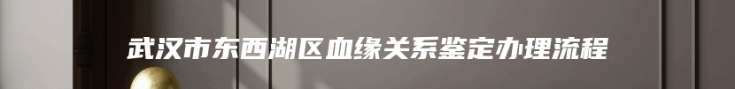 武汉市东西湖区血缘关系鉴定办理流程