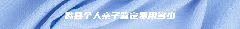 歙县个人亲子鉴定费用多少