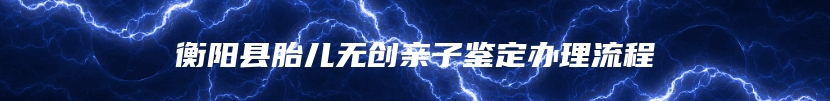 衡阳县胎儿无创亲子鉴定办理流程