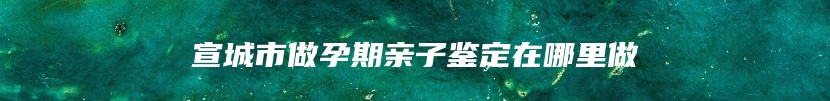 宣城市做孕期亲子鉴定在哪里做