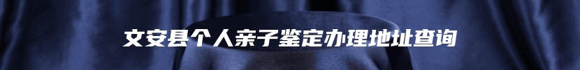 文安县个人亲子鉴定办理地址查询