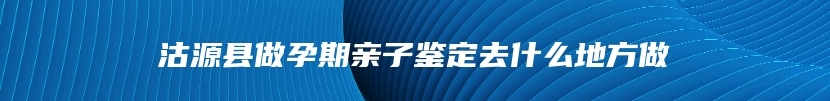 沽源县做孕期亲子鉴定去什么地方做