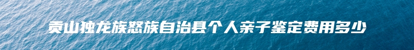 贡山独龙族怒族自治县个人亲子鉴定费用多少