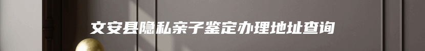 文安县隐私亲子鉴定办理地址查询