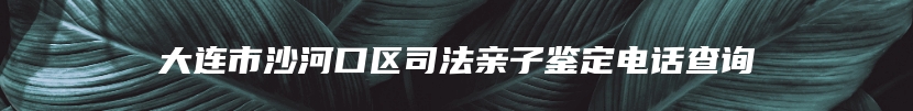 大连市沙河口区司法亲子鉴定电话查询