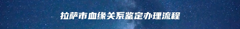 拉萨市血缘关系鉴定办理流程