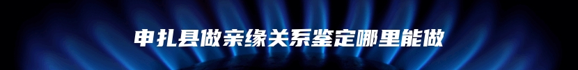 申扎县做亲缘关系鉴定哪里能做