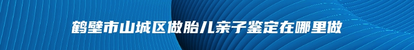 鹤壁市山城区做胎儿亲子鉴定在哪里做