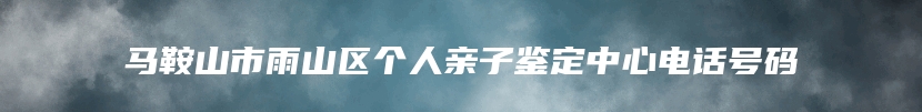 马鞍山市雨山区个人亲子鉴定中心电话号码