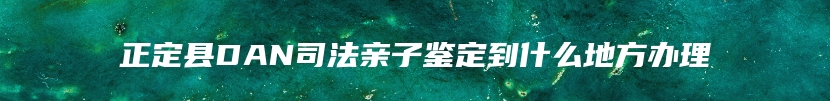 正定县DAN司法亲子鉴定到什么地方办理
