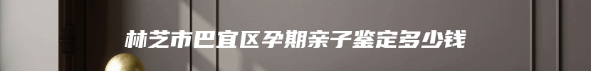 林芝市巴宜区孕期亲子鉴定多少钱