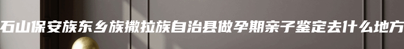 积石山保安族东乡族撒拉族自治县做孕期亲子鉴定去什么地方做