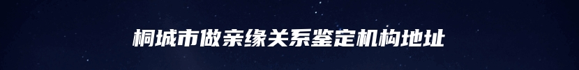 桐城市做亲缘关系鉴定机构地址