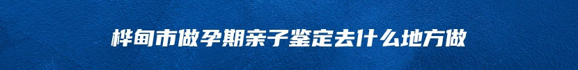 桦甸市做孕期亲子鉴定去什么地方做