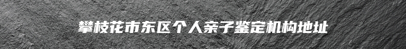 攀枝花市东区个人亲子鉴定机构地址