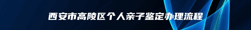 西安市高陵区个人亲子鉴定办理流程