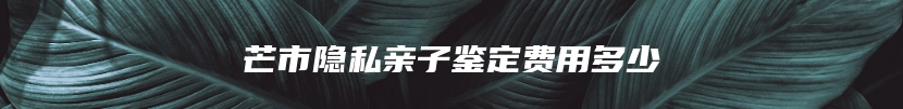 芒市隐私亲子鉴定费用多少