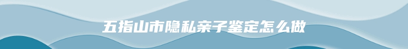 五指山市隐私亲子鉴定怎么做