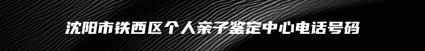 沈阳市铁西区个人亲子鉴定中心电话号码