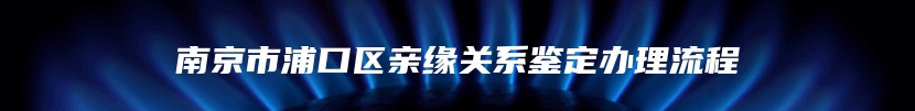 南京市浦口区亲缘关系鉴定办理流程