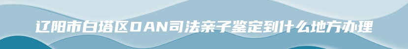 辽阳市白塔区DAN司法亲子鉴定到什么地方办理