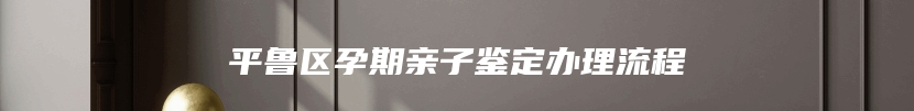 平鲁区孕期亲子鉴定办理流程