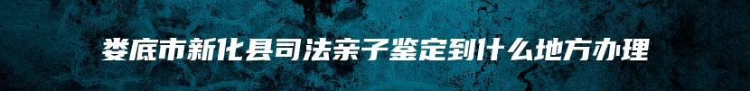 娄底市新化县司法亲子鉴定到什么地方办理