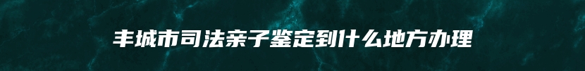 丰城市司法亲子鉴定到什么地方办理