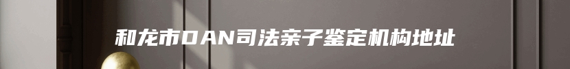 和龙市DAN司法亲子鉴定机构地址