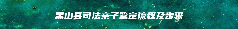 黑山县司法亲子鉴定流程及步骤