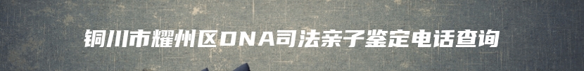 铜川市耀州区DNA司法亲子鉴定电话查询
