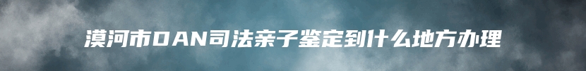 漠河市DAN司法亲子鉴定到什么地方办理