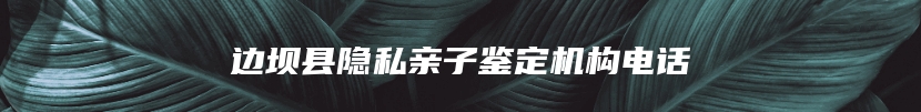 边坝县隐私亲子鉴定机构电话