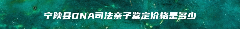 宁陕县DNA司法亲子鉴定价格是多少