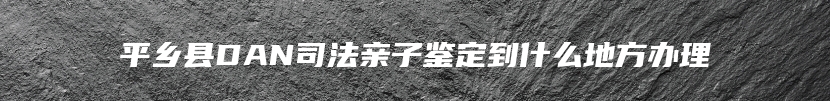 平乡县DAN司法亲子鉴定到什么地方办理
