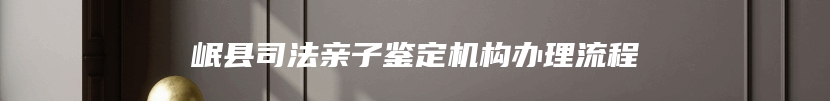 岷县司法亲子鉴定机构办理流程